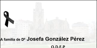 Agradecemento da familia de Dª Josefa González Pérez