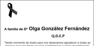Agradecemento da familia de Dª Olga González Fernández