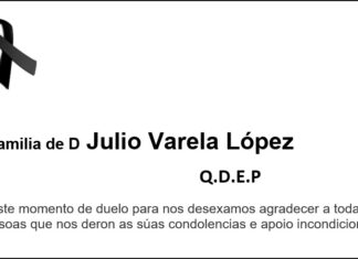 Agradecemento da familia de D Julio Varela López