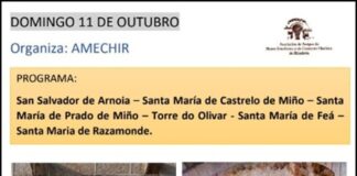 AMECHIR organiza unha ruta cultural por seis igrexas e a Torre do Olivar o domingo 11 de outubro